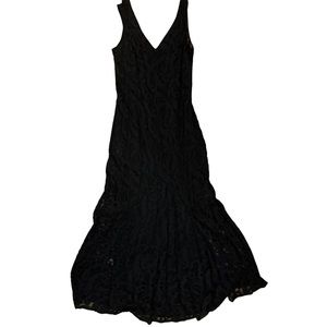 Pins & Needles Black Lace Mermaid Maxi Dress with lining